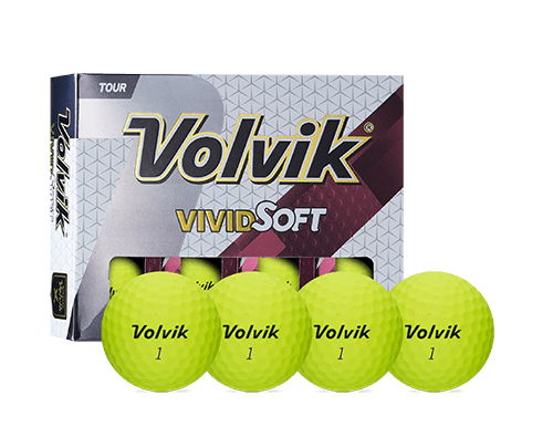 Photo 1 of Volvik Vivid Golf Balls, Yellow, 4 Pack, 1 Dozen