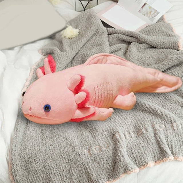 Almohada de Axolotl de peluche suave CUTICAT, juguete de compañía de 17,72 pulgadas