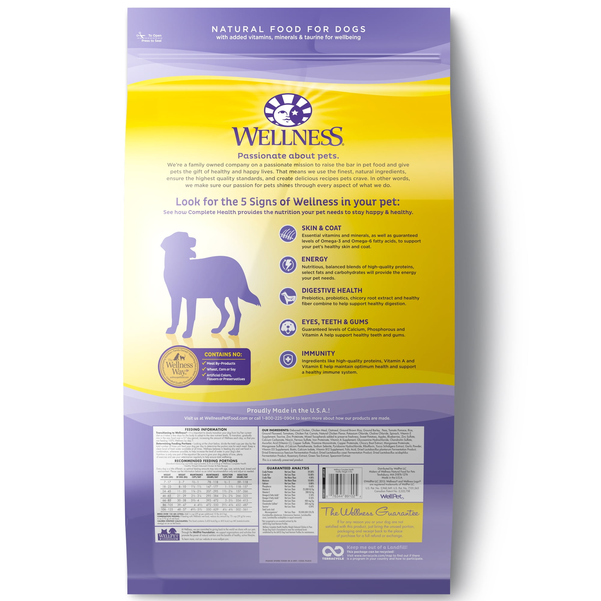 Wellness Complete Health Natural Dry Healthy Weight Dog Food