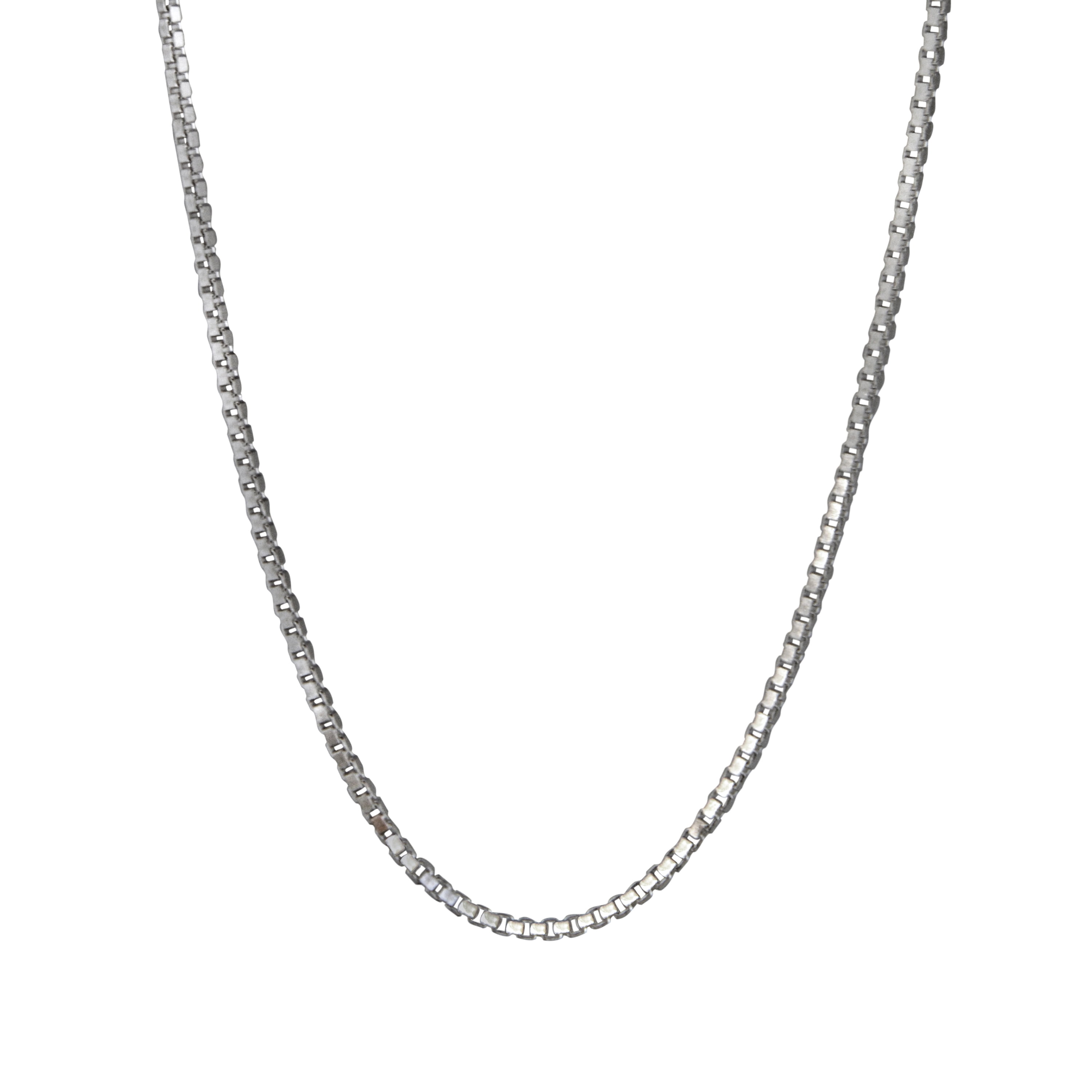 Brilliance Sterling Silver Ladies 022 box necklace 20inch white color