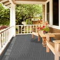 thumbnail image 5 of Pack of 9 Interlocking Deck Tiles, Plastic Patio Deck Tile 12"x12" Waterproof Indoor Outdoor Flooring All Weather Use, Decking Tiles for Porch Poolside Balcony Backyard, Dark Grey, 5 of 8