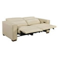 thumbnail image 5 of Riseholme Reclining Sofa with Black Legs in Contemporary Beige Leather, 5 of 26