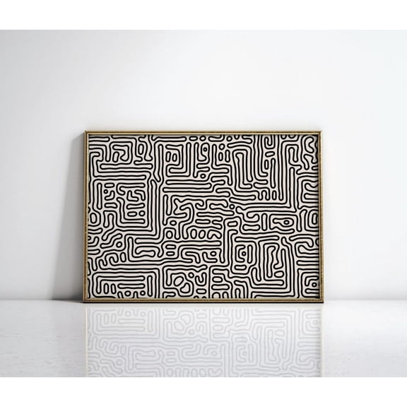 Horizontal Mid Century Wall Art, Wall Art, Abstract Mcm Wall Art, Mid Century Modern Home Decor, Midcentury Above Couch Bed Art566, Unframed Canvas Size 24x36