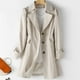 thumbnail image 3 of Primavera Otoño Gabardina Mujer 2022 Nuevo Coreano De Un Solo Pecho Medio Largo Mujeres Abrigo 5XL Caqui Cortavientospangjing, 3 of 3