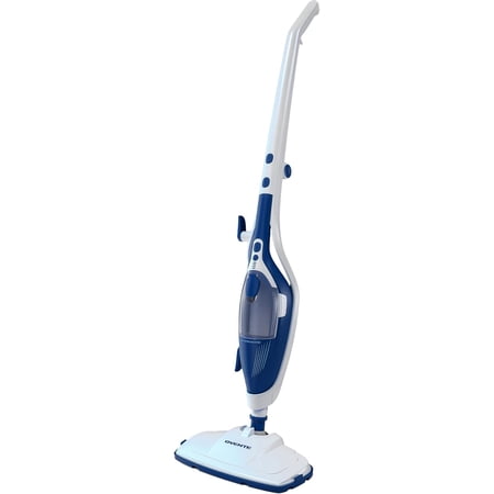 OVENTE 10-in-1 Steam Mop w/ Detachable Handheld Steamer, Foldable Handle and 400ml Removable Water Tank, MultiPurpose Home Cleaner for Tile Grout, Hardwood Floors, Carpet and Furniture, Blue ST505BL
