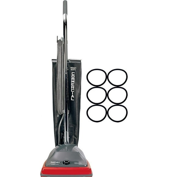 Aspiradora vertical comercial Sanitaire SC679J, recorrido de 30 cm, bolsa de 18 cuartos de galón, motor de 5 A, 6 correas incluidas