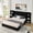 Black, variant on Queen Size Storage Platform Bed, Velvet Upholstered Headboard, Side Shelves and Drawers Built-In, No Box Spring Needed, Bedroom, Gray