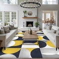 thumbnail image 3 of Yellow Black Washable Area Rug 5x7 Nordic Retro Medieval Geometric Abstract Low-Profile Large Area Rugs with Non Slip Backing Indoor Floor Carpet for Entrance Living Room Bedroom Home Office, 3 of 9