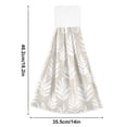 thumbnail image 2 of Haosy 2 Pack Kitchen Wash Cloths with Hanging Loops Absorbent Absorbent Quick Drying Hand Towels, White Bohemian Leaves, 2 of 7