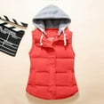 thumbnail image 2 of Tiqkatyck Sweater Vest Ladies Fashion Pure Color Zipper Cotton Waistcoat Waistcoat Short Warm Vest Puffer Vest Women Red, 2 of 2