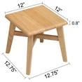 thumbnail image 4 of eHemco Solid Hardwood Step Stool with Double Cross Brace Support for Adults and Kids, 12.25 Inches, Natural, 4 of 5