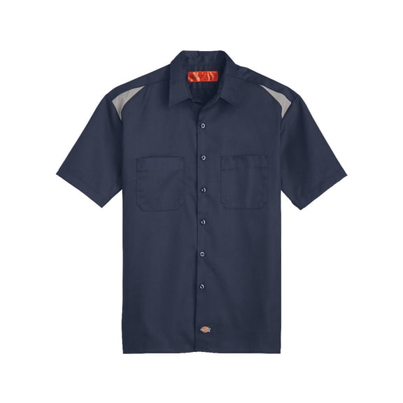 Dickies Men's Short Sleeve Performance Shop Shirt Dark Navy Smoke 2XL