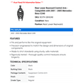thumbnail image 2 of Rear Lower Rearward Control Arm - Compatible with 2001 - 2005 Mercedes-Benz C240 2002 2003 2004, 2 of 2