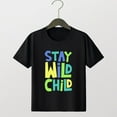thumbnail image 2 of Taqqpue Toddler Baby Boy T Shirts Stay Wild Child Printed Short Sleeve Shirts Kids Summer Casual Clothes Top 1-12 Years, 2 of 3
