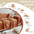 thumbnail image 6 of Brunt Orange Couch Covers for 3 Cushion Couch Sofa Washable Corduroy Jacquard Sofa Slipcovers Caramel Couch Cover for Kids Soft Chenille Sofa Covers Couch Cover Blanket Thick, 71" X150", 6 of 14