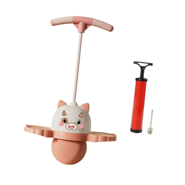 Pelota Pogo Tiger con asa y bomba para pelotas, accesorios para niños, pelota de pogo que rebota, palo de pogo para ejercicios, para juegos, deportes Rosa