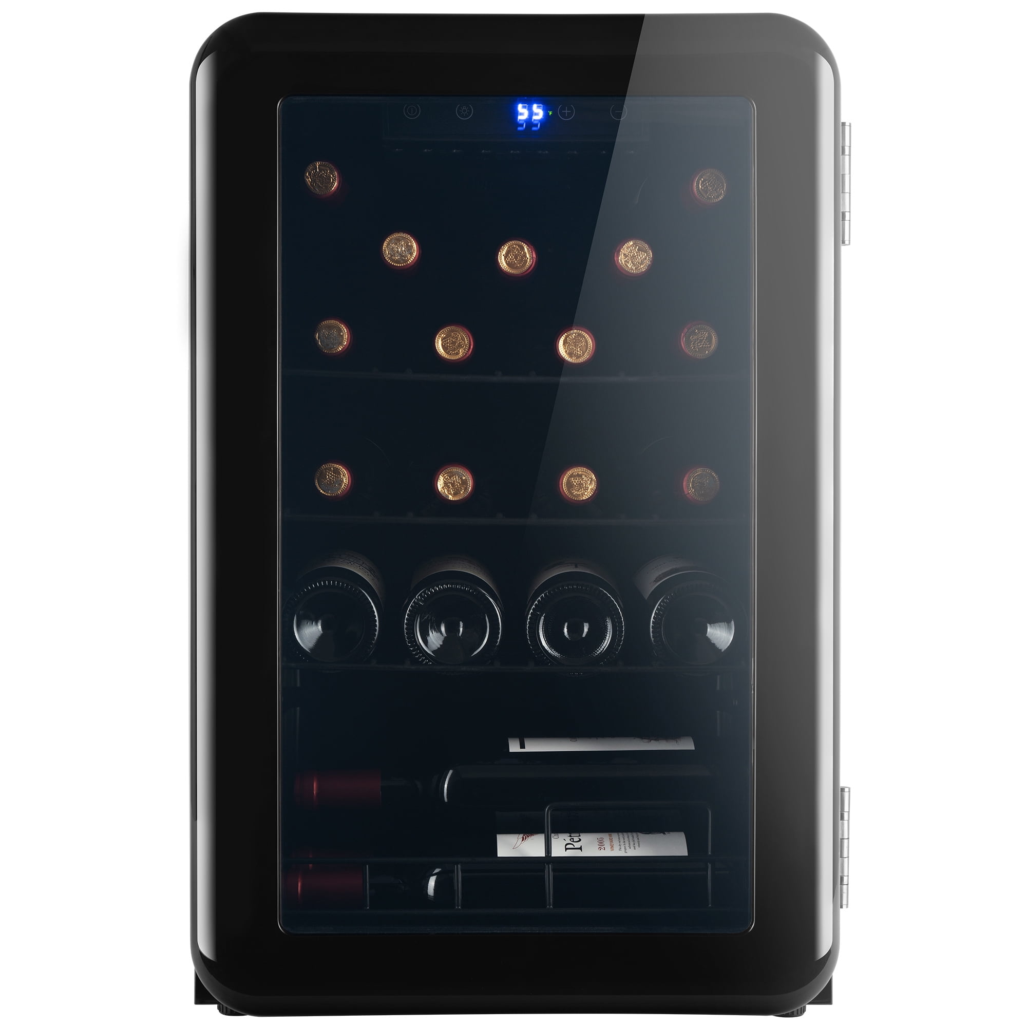 LYPER Wine Cooler Countertop Freestanding Wine Cellars Compressor System Champagne Chiller Digital Temperature Control UV-Protective Finish Max Load 24 Standard Bottle