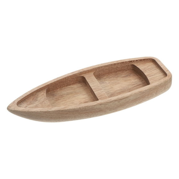 Unfinished Natural Wood Craft Project 1 Set Small Wooden Boat Canoe Classic Ship Model Rowboat for Nautical