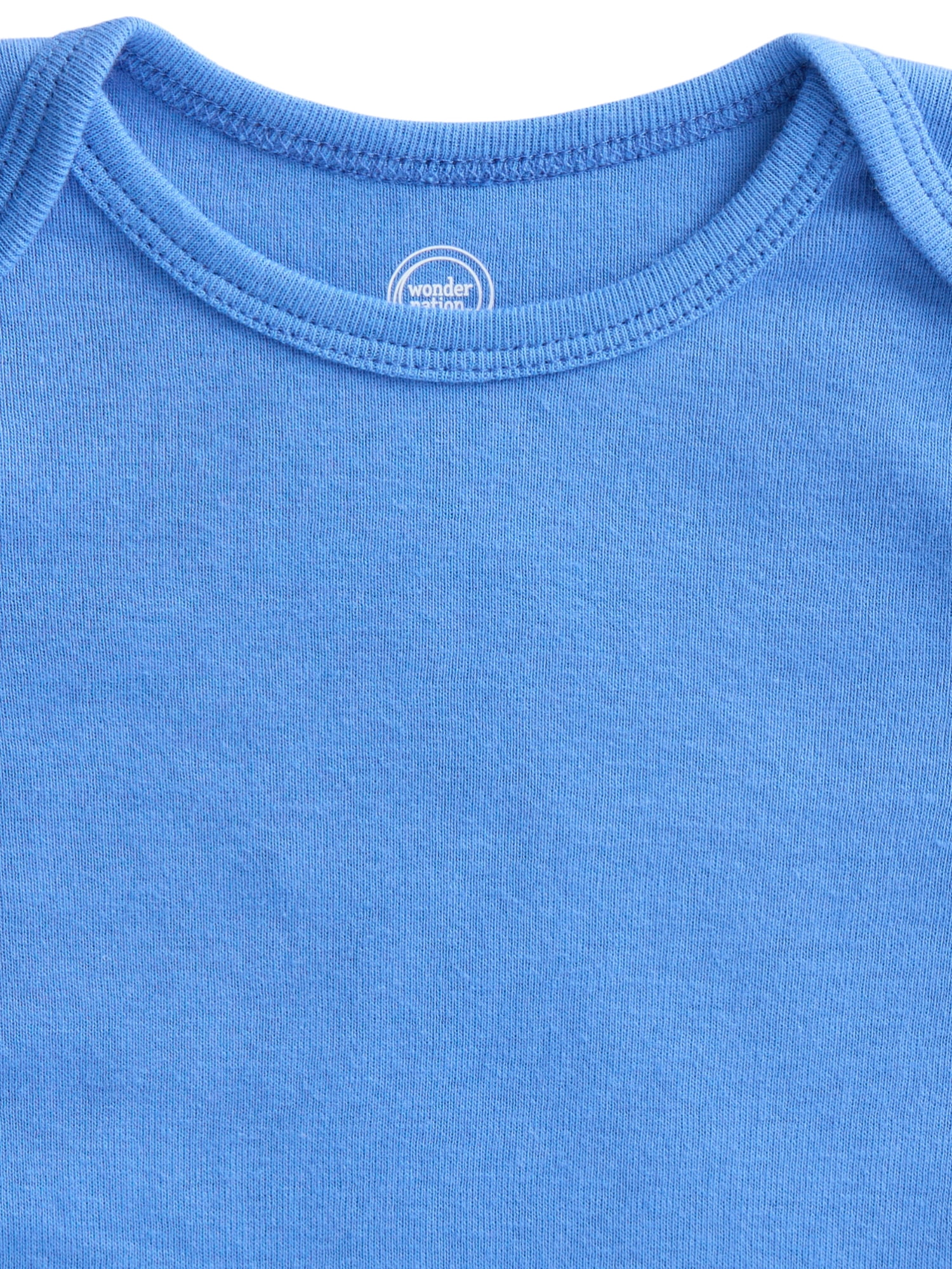 Wonder Nation Organic Cotton Baby Boys Cotton Bodysuit with Long Sleeves, 4-Pack, Sizes 12M-24M