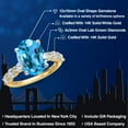 thumbnail image 2 of Gem Stone King 14K Two Tone Gold Swiss Blue Topaz and Lab Grown Diamond Engagement Ring for Women | 7.20 Cttw | Oval 12X10MM | Gemstone November Birthstone | Size 8, 2 of 6