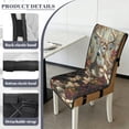 thumbnail image 6 of TSOVTHRID Deer Forest Camo Hunting Print Quilted Dining Room Chair Covers Stretchy Chair Cushion Slipcovers with Detachable Strap Universal Seat Cushion Covers for Kitchen, Set of 1, 6 of 7