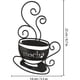 thumbnail image 3 of BRILLAR Elegante decoración de pared de tazas de café de metal - Juego de 3 - Ideal para restaurante, pub, tienda de té, cafetería, bar y cocina - Negro - 14" x 2", 3 of 4