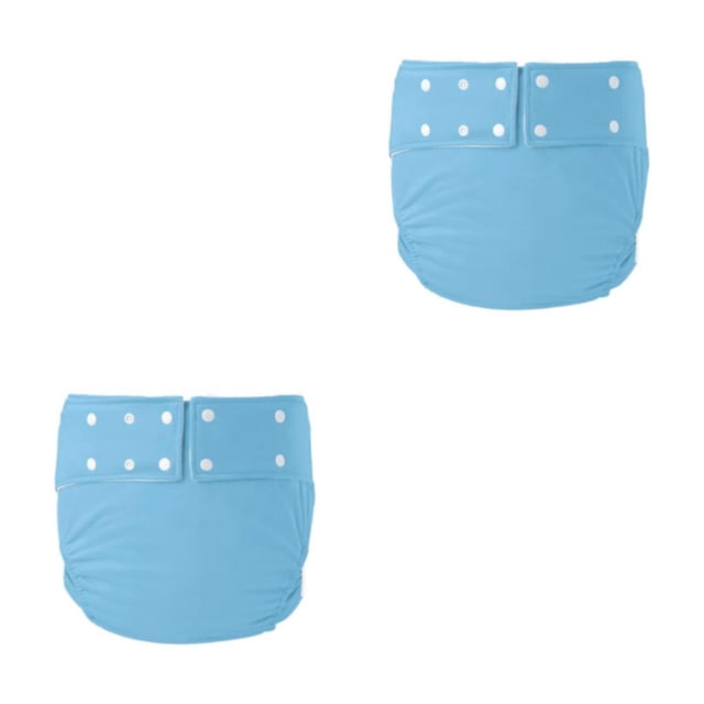 Transemion Adult Cloth Diapers Adult Nappy Reusable Leakfree Against Incontinence Light blue 72-92cm 2Set
