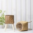 thumbnail image 6 of SDFGTstore Portable Plastic and Wood Planter Easy to Use Wicker Styles Planter Realistic Flowerpots for Various Environment, 6 of 12