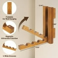 thumbnail image 2 of Wood Wall Mounted Clothes Drying Rack, 6 Inch Small Spaces Foldable Clothes Wall Hanging Racks, Wooden Folding Clotheses Hanger Racks for Apartments Closet Balconies Laundry Room, Bedroom, Living Roo, 2 of 7