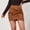 Khaki, variant on Tqcoqu Women's Skirt Ruched Wrap High Waist Faux Suede Skirt Zipper Back Above Knee A Line Bodycon Mini Skirt Basic Skirt,Brown,Women's S-XL