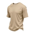thumbnail image 2 of AHMOMEI Quick Dry Men Workout Shirts Crew Neck Men's Short Sleeve Shirts Moisture Wicking Mens Shirts Khaki M, 2 of 7