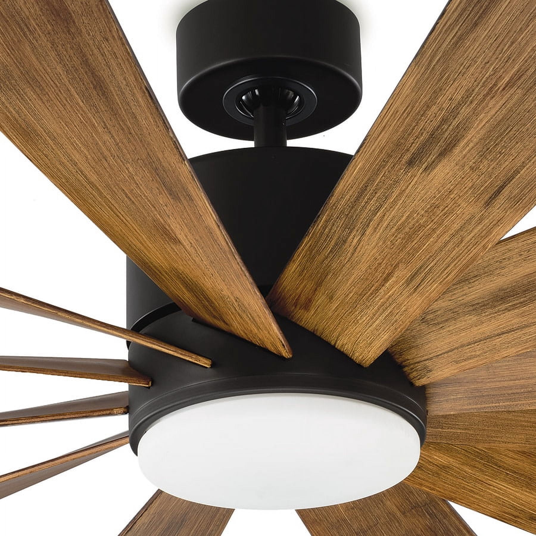 Windflower Indoor and Outdoor 12-Blade Smart Ceiling Fan 60in Graphite Weathered Gray with 3000K LED Light Kit and Wall Control
