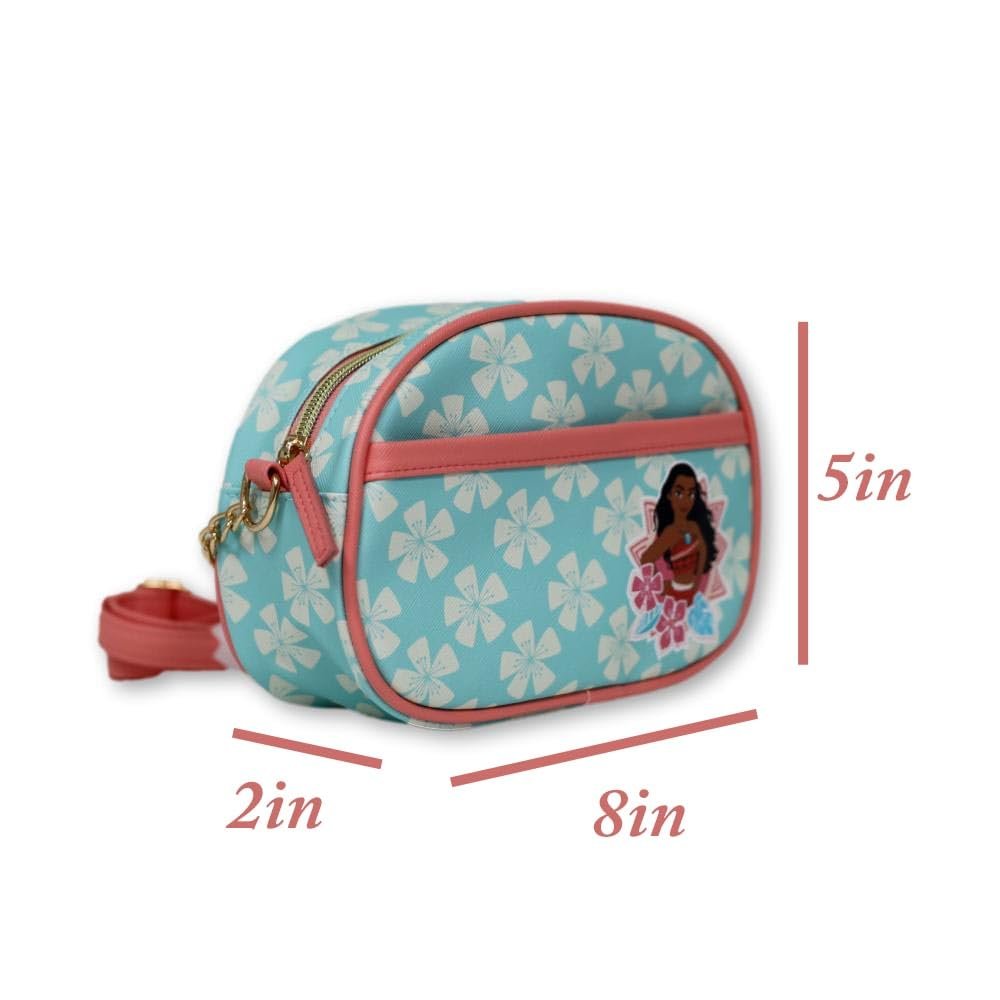Disney Crossbody Bag for Girls Official Licensed Moana Purse 8 Inch Faux Leather Tote with Adjustable Straps