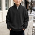 thumbnail image 2 of Hiijoy Boys Fall Winter Sweater Waffle Neck Half Zip Sweater Long Sleeve Pullover, 2 of 4