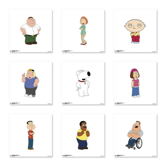 Gallery Pops Family Guy - Characters Wall Art Bundle (9-Pack)