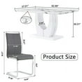 "Sumdeal Modern 63"" Faux Marble Kitchen Dining Table and 4 High Back