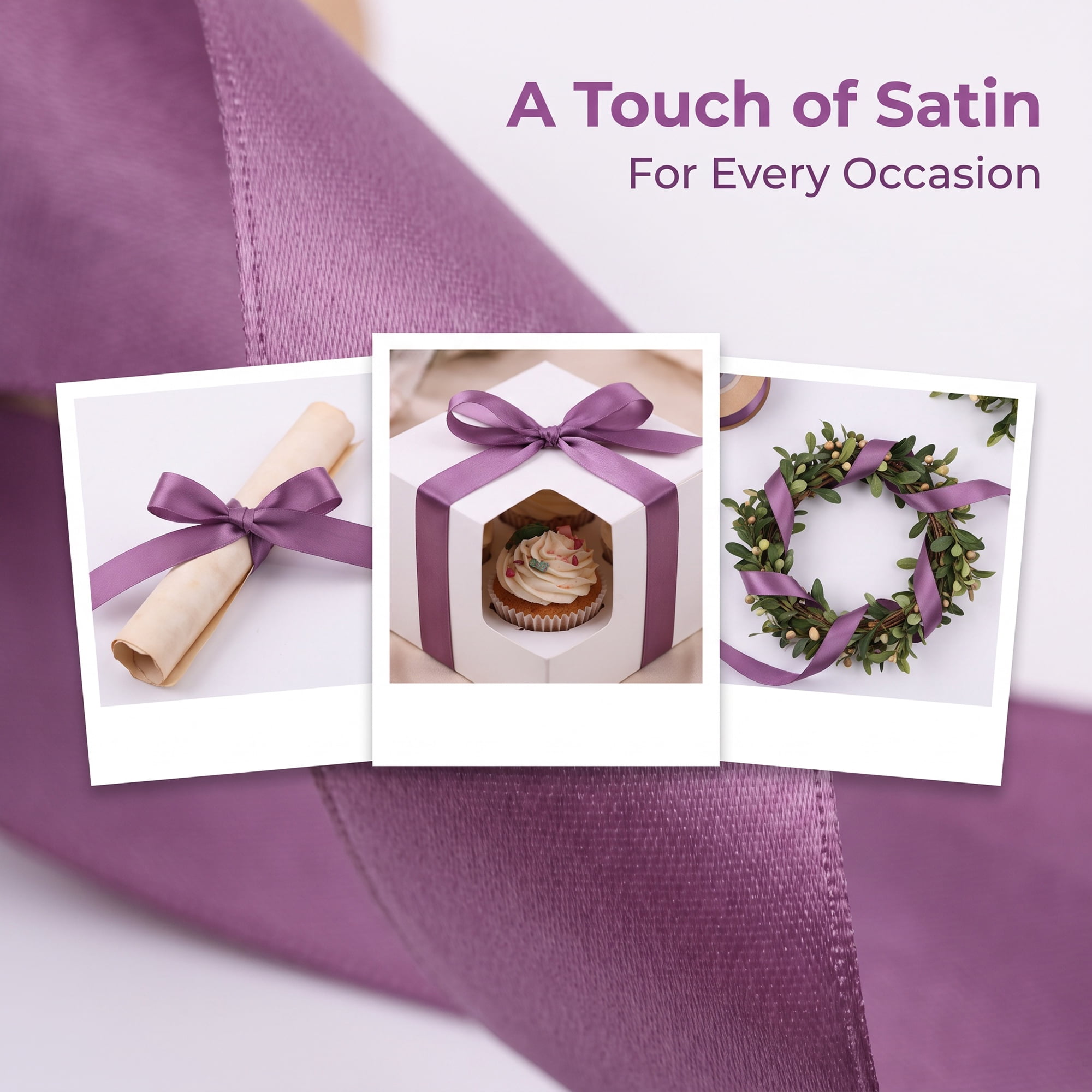Unique Bargains Elegant Satin Ribbon for Gift Wrapping and Decoration Purposes Purple