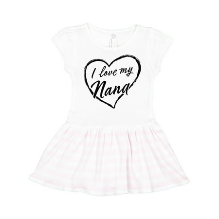 

Inktastic I Love My Nana in Black Chalk Heart Gift Toddler Girl Dress