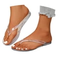 thumbnail image 2 of Women Flip Flops Non- Slides Sandals Casual Soft slipper Hollow Jelly Clear Sandals Beach Ballet Low Heel Comfortable Summer On Jellies Shoes White CN:38/US:7, 2 of 9