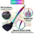 thumbnail image 4 of 17-Piece Titanium Rainbow Silicone Kitchen Utensils Set with Holder, Heat-Resistant Non-Stick Tools with Stainless Steel Handle Spatula, Ladle & Skimmer, 4 of 8