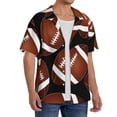 thumbnail image 2 of Fotbe Brown Football On Black Camisa Estampada de Manga Corta para Hombre, Casual de Verano, Estilo Playero, Sin Arrugas-Large, 2 of 5