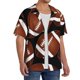 thumbnail image 2 of Fotbe Brown Football On Black Camisa Estampada de Manga Corta para Hombre, Casual de Verano, Estilo Playero, Sin Arrugas-Large, 2 of 5