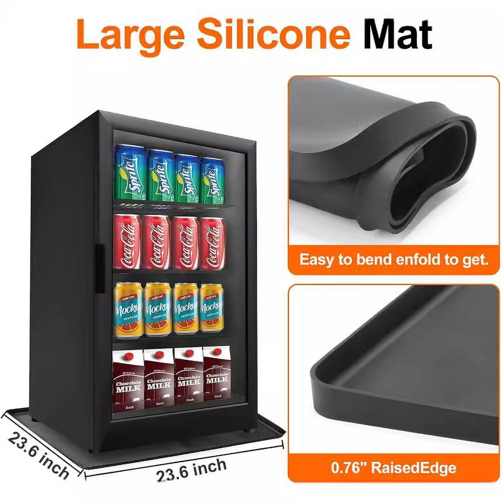 ITSELFER Silicone Drip Pan For Mini Fridge Under Mini Washing Machine Pad Under Mini Refrigerator Freezer Pad Mini Fridge Silicone Mat Drip Pan