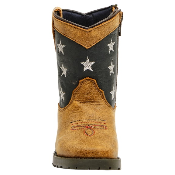 SMOKY MOUNTAIN BOOTS Kids' Unisex Toddler Stars and Stripes Western Boots, Color: Vintage Brown, Size: 4