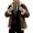 Brown, variant on Faux Leather Jacket Mens Sherpa Fleece Lined Thicken Warm Moto Coat Waterproof Windproof PU Motorcycle Clothes (XL, Red)