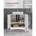 thumbnail image 3 of VASAGLE Armario de Baño, Mueble Baño Ahorra Espacio, Compartimento Papel Higiénico y Escobilla de Baño, Puertas Correderas, Estantes Ajustables, Lado Inodoro, 20 x 60 x 80 cm, Blanco Nube, 3 of 5