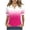 Hot Pink-03, variant on Women's Collared Shirt Ombre Gradient V Neck Casual Knit Blouse White Trim Top Summer Clothes