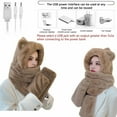 thumbnail image 4 of Idoravan Heated Hat for Men Women Rechargeable ,Winter Women USB Heated Hat Cute Ears Hooded Warm Soft Cap Scarves with Pocket Coffee, 4 of 9