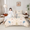 thumbnail image 3 of Erosebridal Blue Dragonfly Twin Comforter Sets,Vintage Floral Bedding Set For Girls Women, Reversible 2 Pieces, 3 of 7