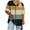 Khaki, variant on Lenpel Women's Plus Size Tops Summer Casual Short Sleeve V Neck Color Block T Shirts Loose Tunic Tee Blouses